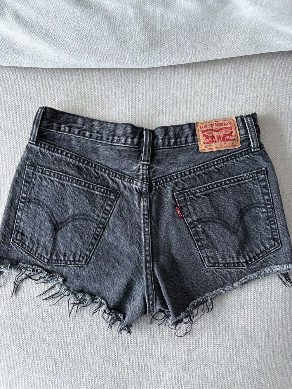 Levi's Black Washed Cutoff Jean Shorts